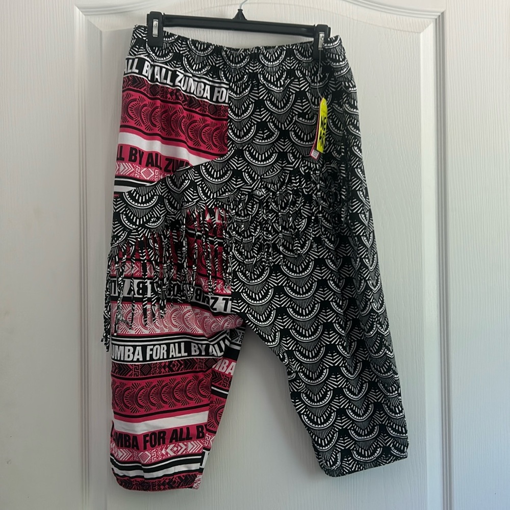 New ZUMBA for all HAREM capri PANTS HIPHOP cotton spandex MEDIUM soft roomy